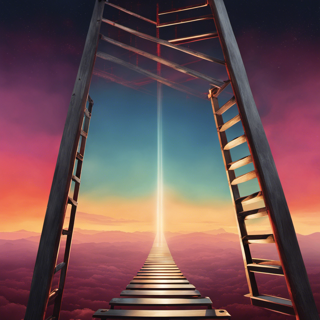 An image depicting a ladder stretching towards the horizon, with each rung symbolizing a milestone in career growth