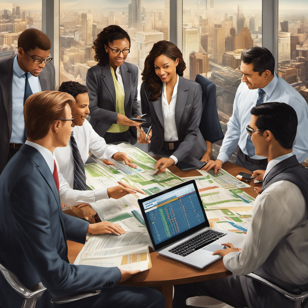 An image depicting a diverse team of professionals from various departments (HR, Accounting, and Administration) collaborating around a large payroll system, symbolizing the ideal landscape for effective payroll supervision