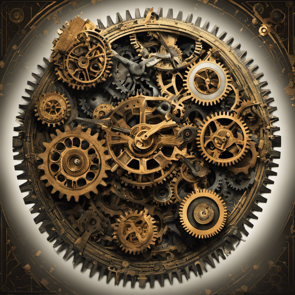 An image showing a tangled web of intricate gears representing the complexity of payroll