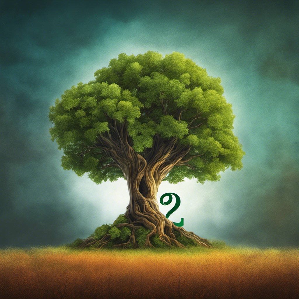 Quickbooks logo being overshadowed by a vibrant, growing tree symbolizing payroll, with an ominous question mark looming in the background