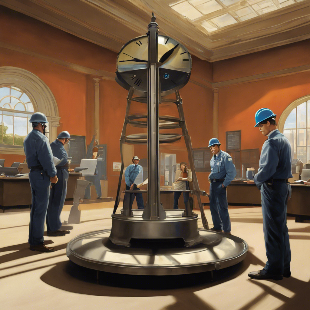 An image depicting a scale, tilted towards employees, with contractors on one side and a clock on the other